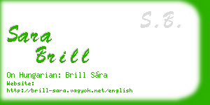 sara brill business card